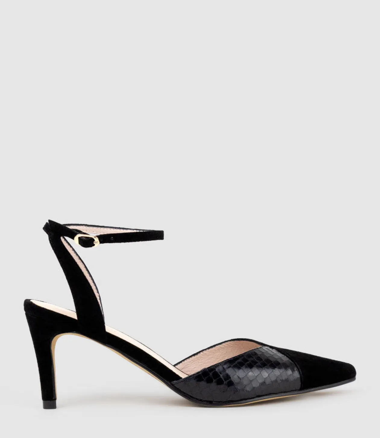 Addison75 Dorsay Pump In Black Suede