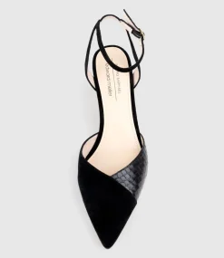 Addison75 Dorsay Pump In Black Suede