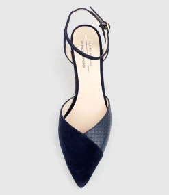 Addison75 Dorsay Pump In Navy Suede