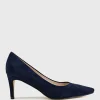 Adria 75Mm Pointed Toe Pump In Navy Suede
