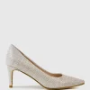 Adria 75Mm Pointed Toe Pump In Silver Ritz