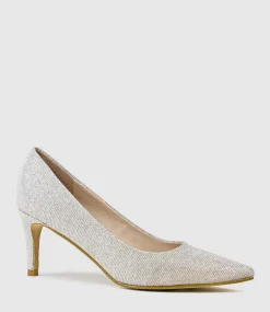 Adria 75Mm Pointed Toe Pump In Silver Ritz