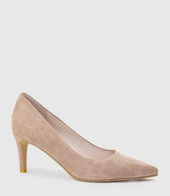 Adria 75Mm Pointed Toe Pump In Nude Suede
