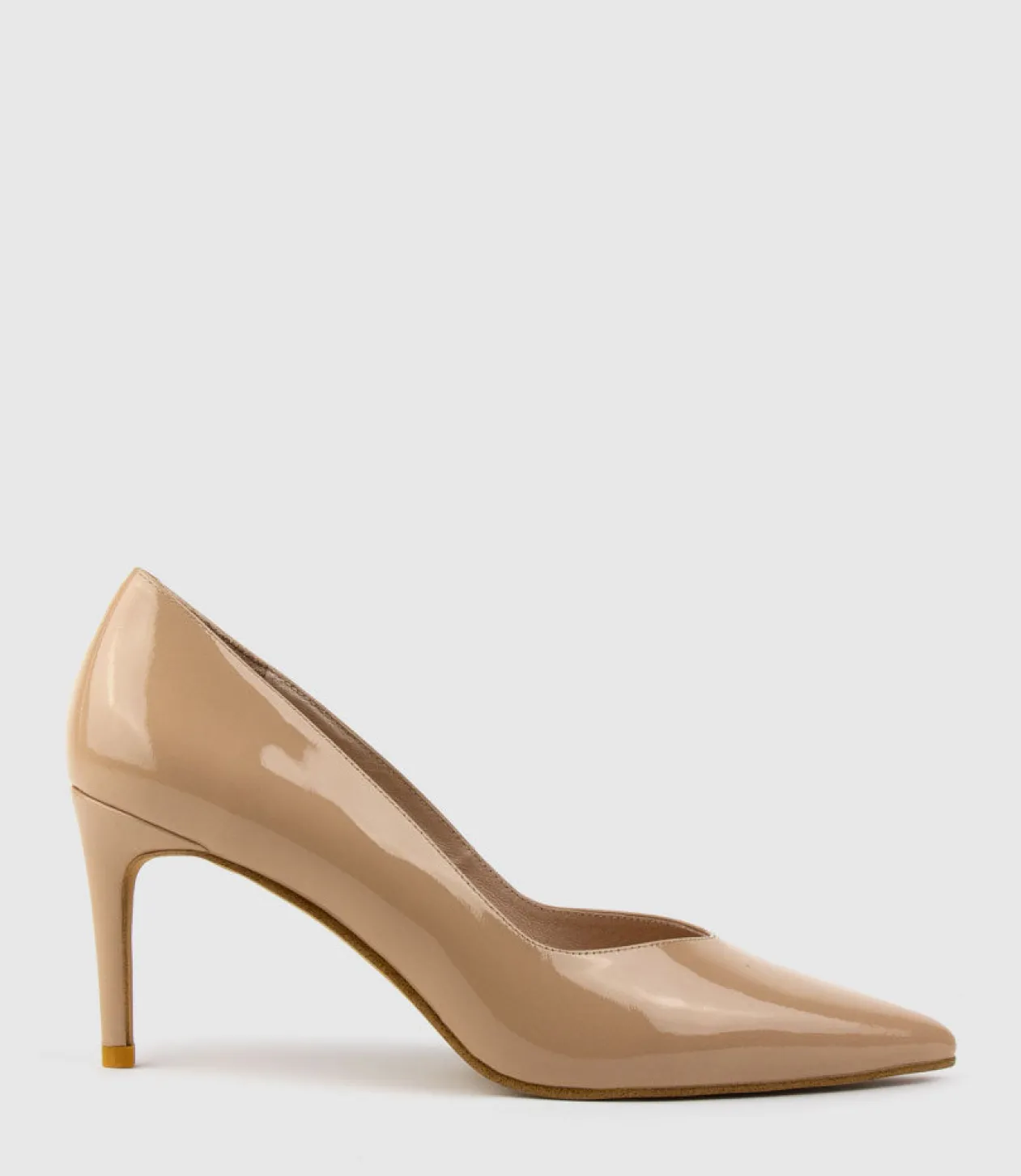 Alia85 Pump With V Throat In Nude Patent