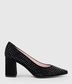 Andara75 Pump With Crystals In Black Suede