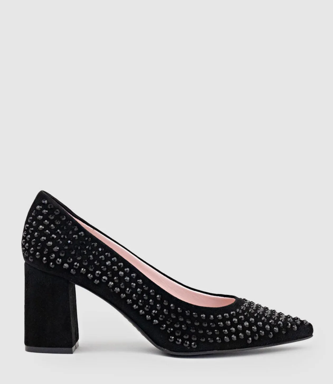 Andara75 Pump With Crystals In Black Suede