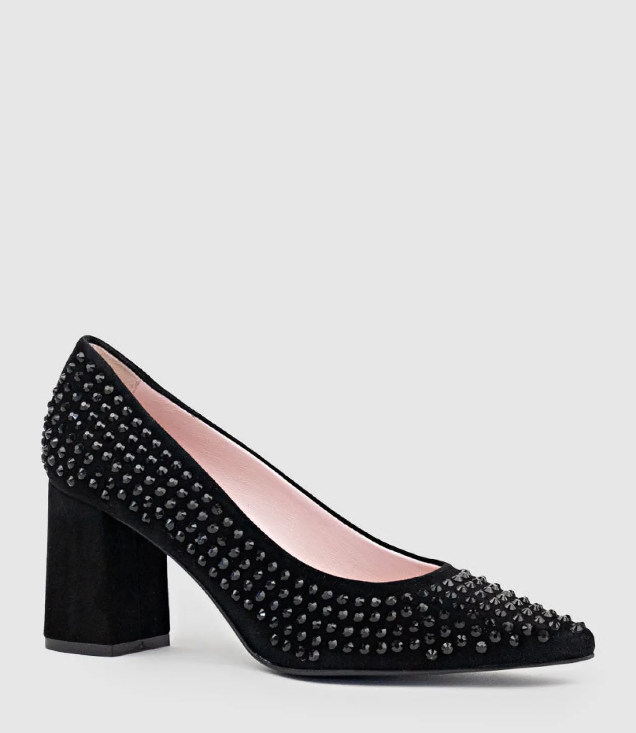 Andara75 Pump With Crystals In Black Suede