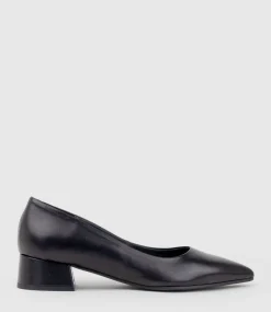 Andrea40 Pointed Block Heel Pump In Black