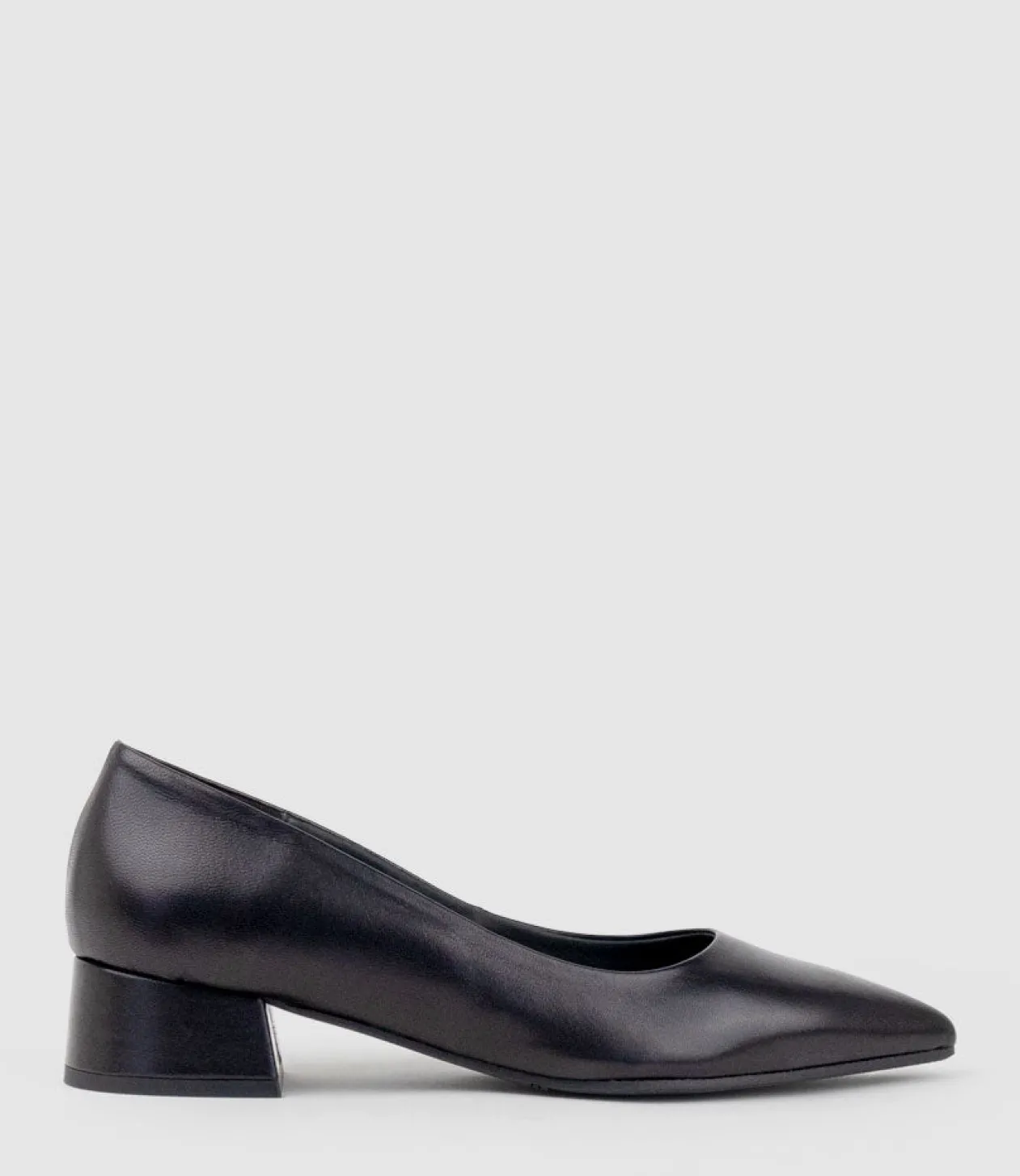 Andrea40 Pointed Block Heel Pump In Black