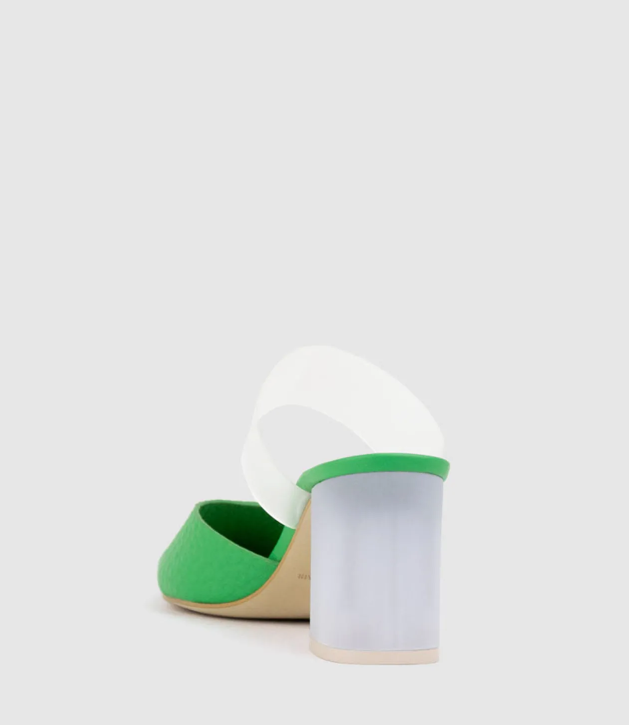 Astilla80 Closed Toe Slide With Frosted Heel In Green