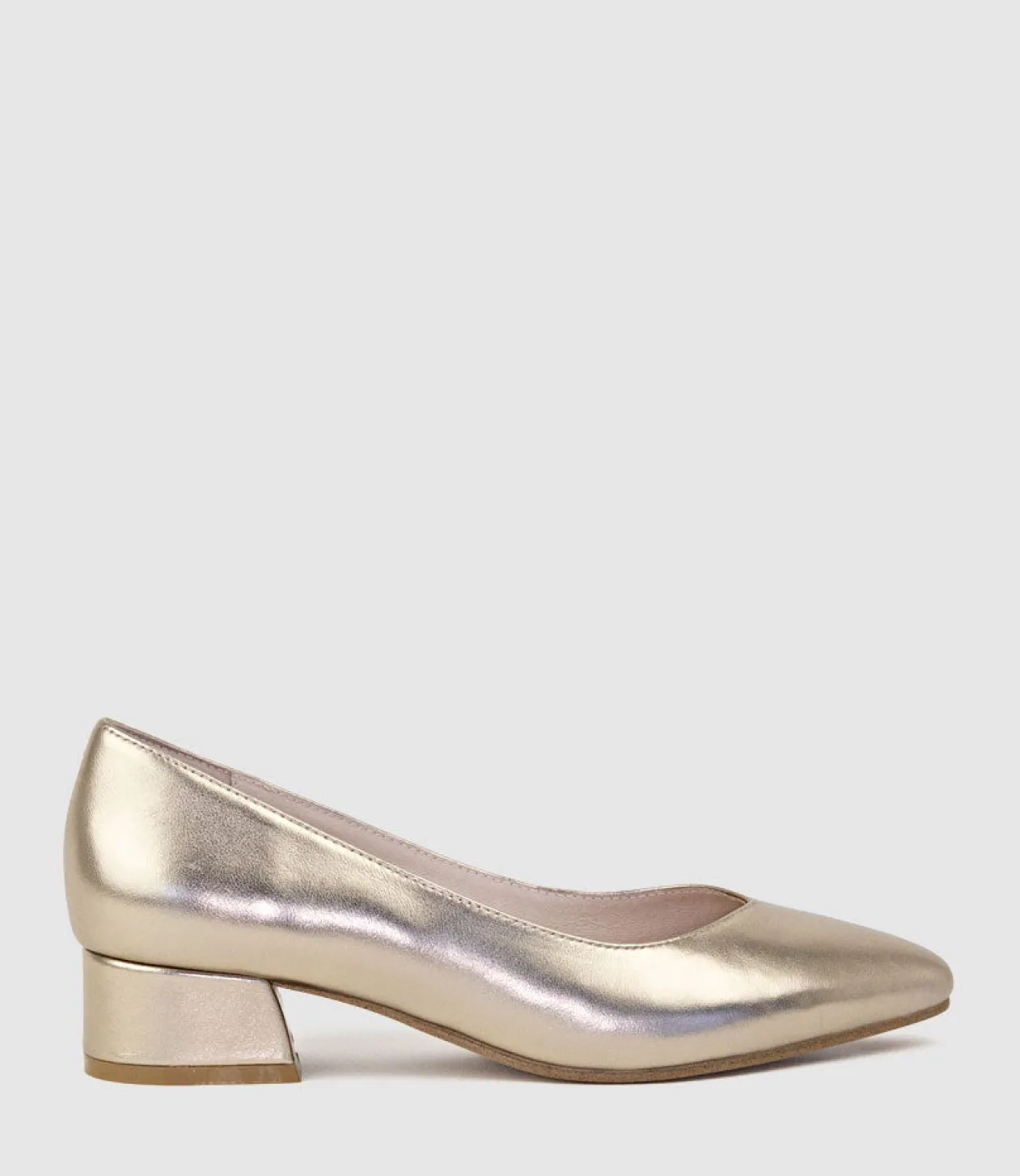 Audrey35 Low Block Heel Pump In Rosegold