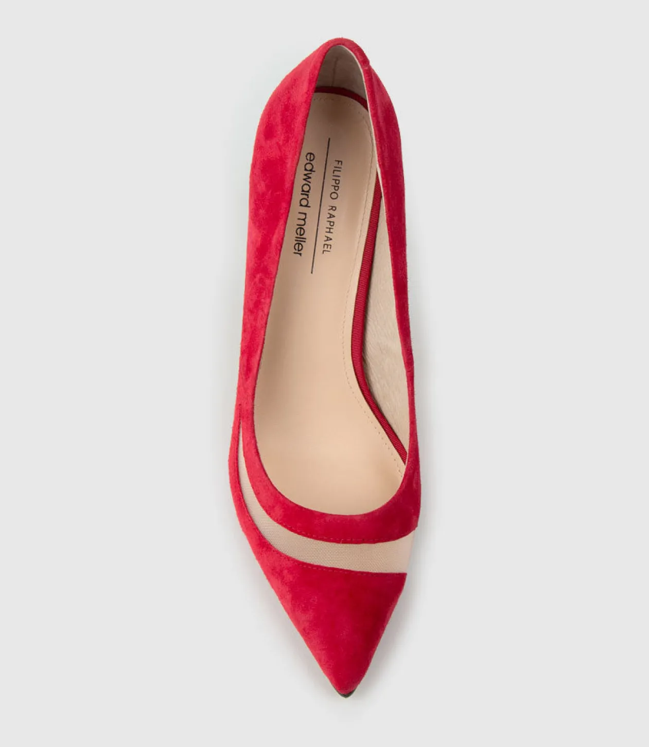 Avery100 Pump With Mesh Detail In Red Suede