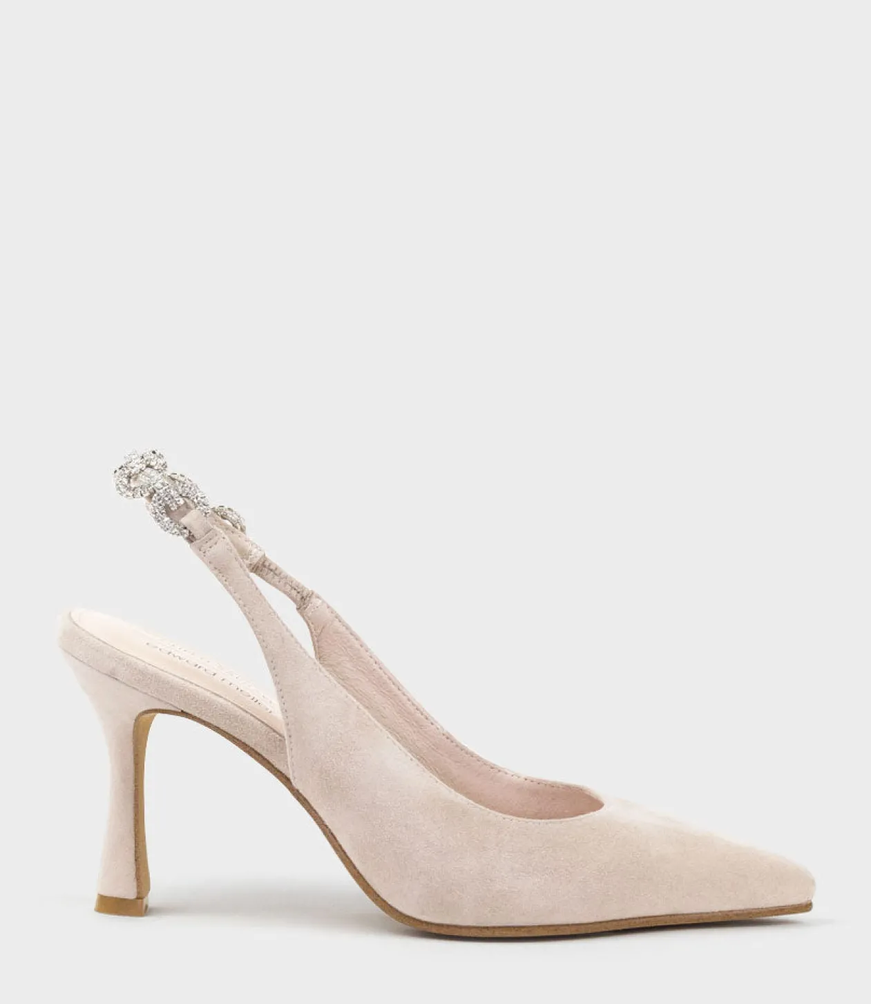 Azalia85 Slingback Pump With Diamond Band In Blush Suede