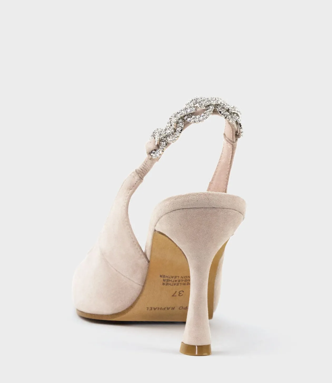 Azalia85 Slingback Pump With Diamond Band In Blush Suede