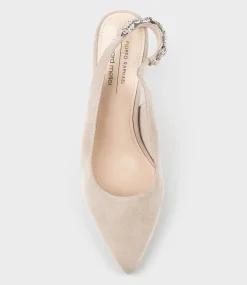 Azalia85 Slingback Pump With Diamond Band In Blush Suede