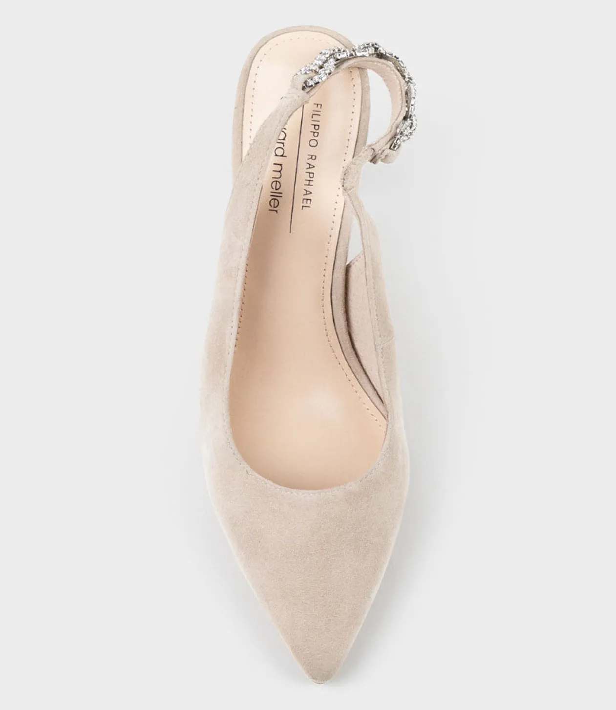 Azalia85 Slingback Pump With Diamond Band In Blush Suede