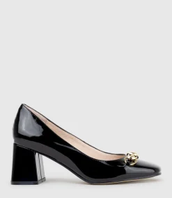 Blythe65 Square Toe Pump With Hardware In Black Patent