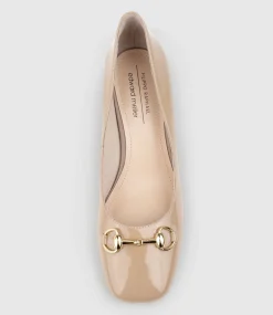 Blythe65 Square Toe Pump With Hardware In Nude Patent
