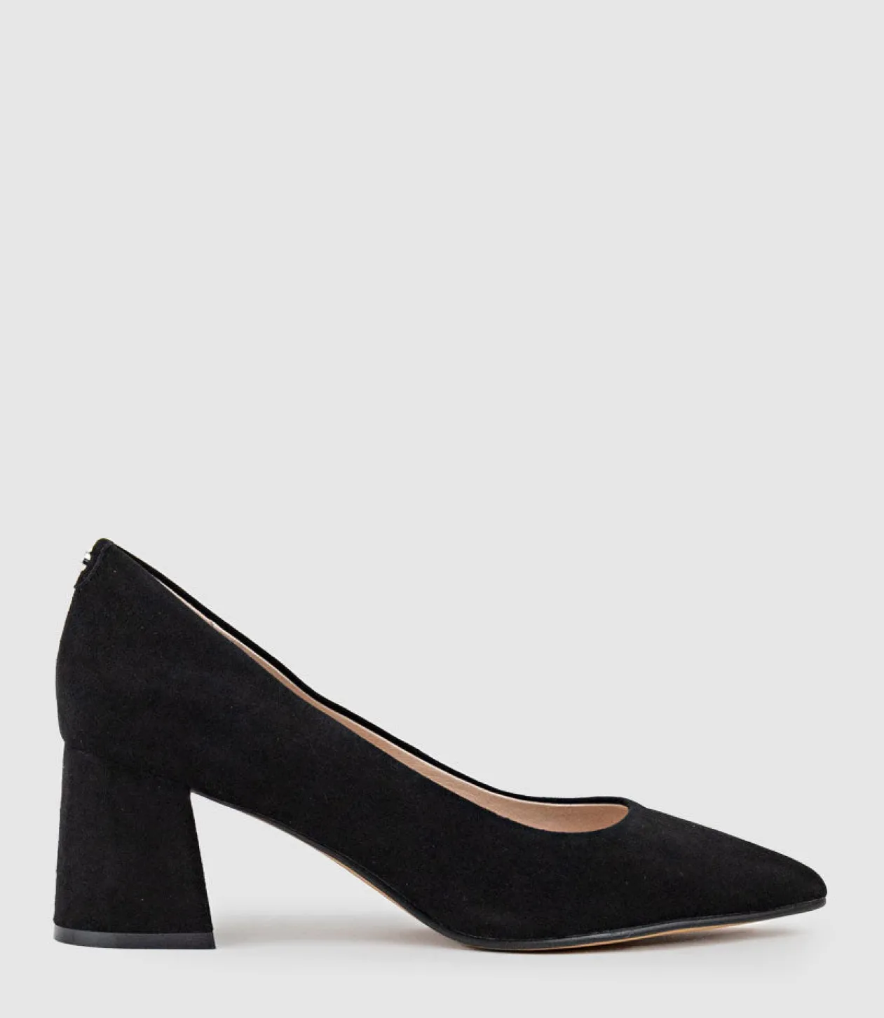Brooke65 Pointed Block Heel Pump In Black Suede