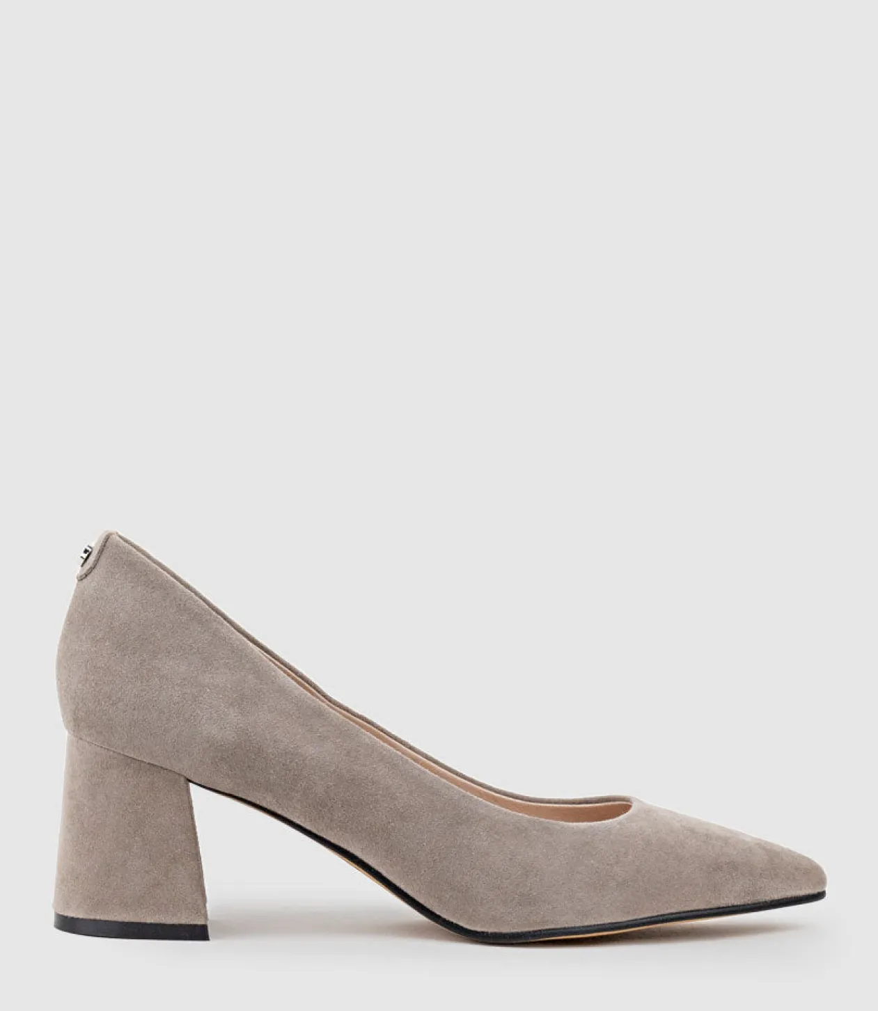 Brooke65 Pointed Block Heel Pump In Dust Suede