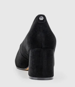 Brooke65 Pointed Block Heel Pump In Black Suede