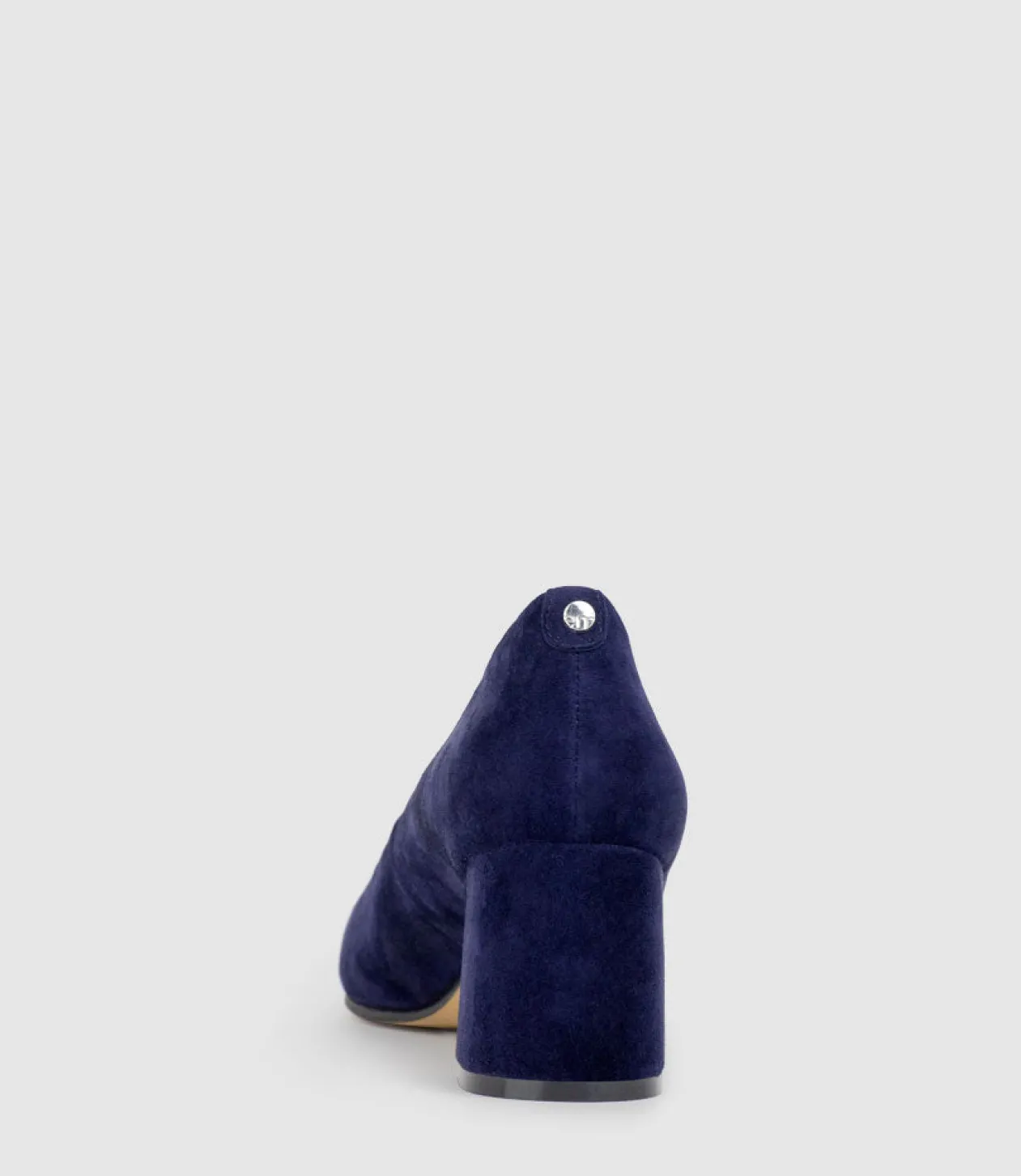 Brooke65 Pointed Block Heel Pump In Navy Suede