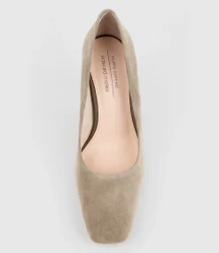 Brooklyn85 Square Toe Pump In Latte Suede