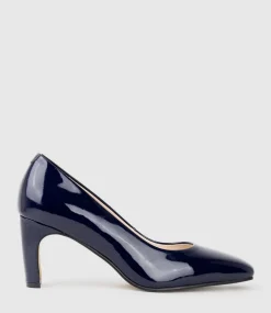 Bryce70 Square Toe Pump In Navy Patent