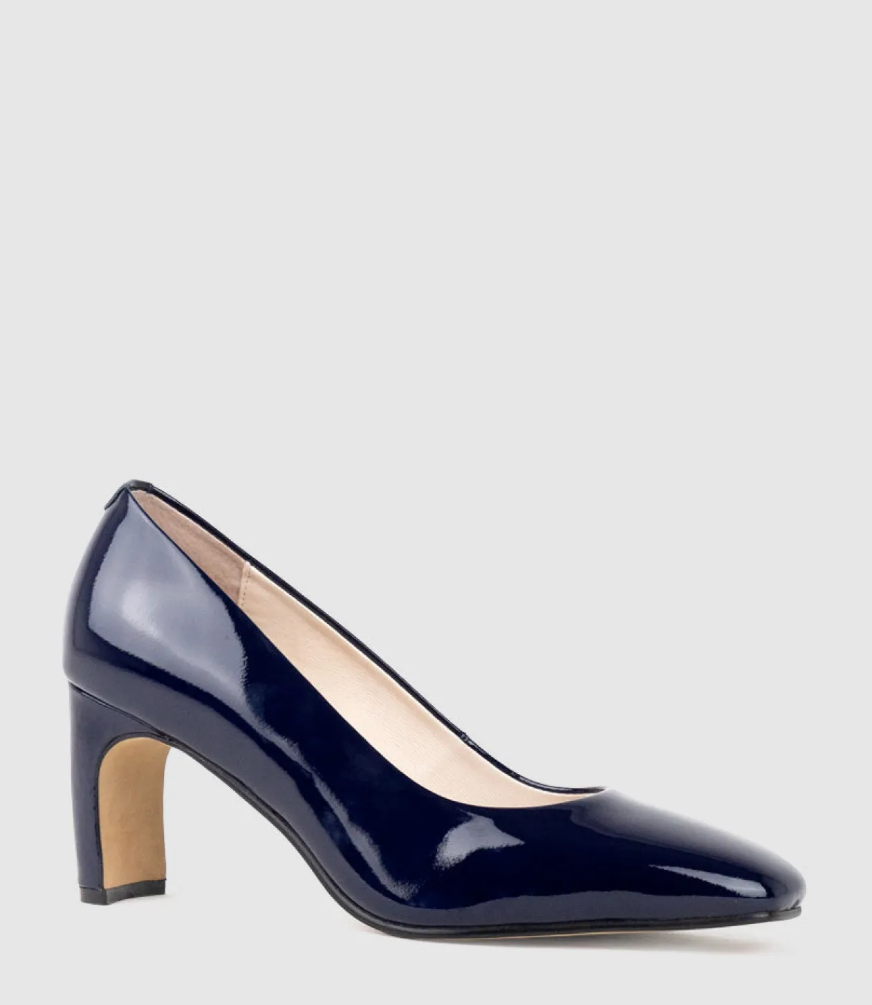 Bryce70 Square Toe Pump In Navy Patent