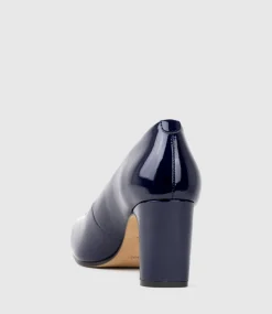 Bryce70 Square Toe Pump In Navy Patent
