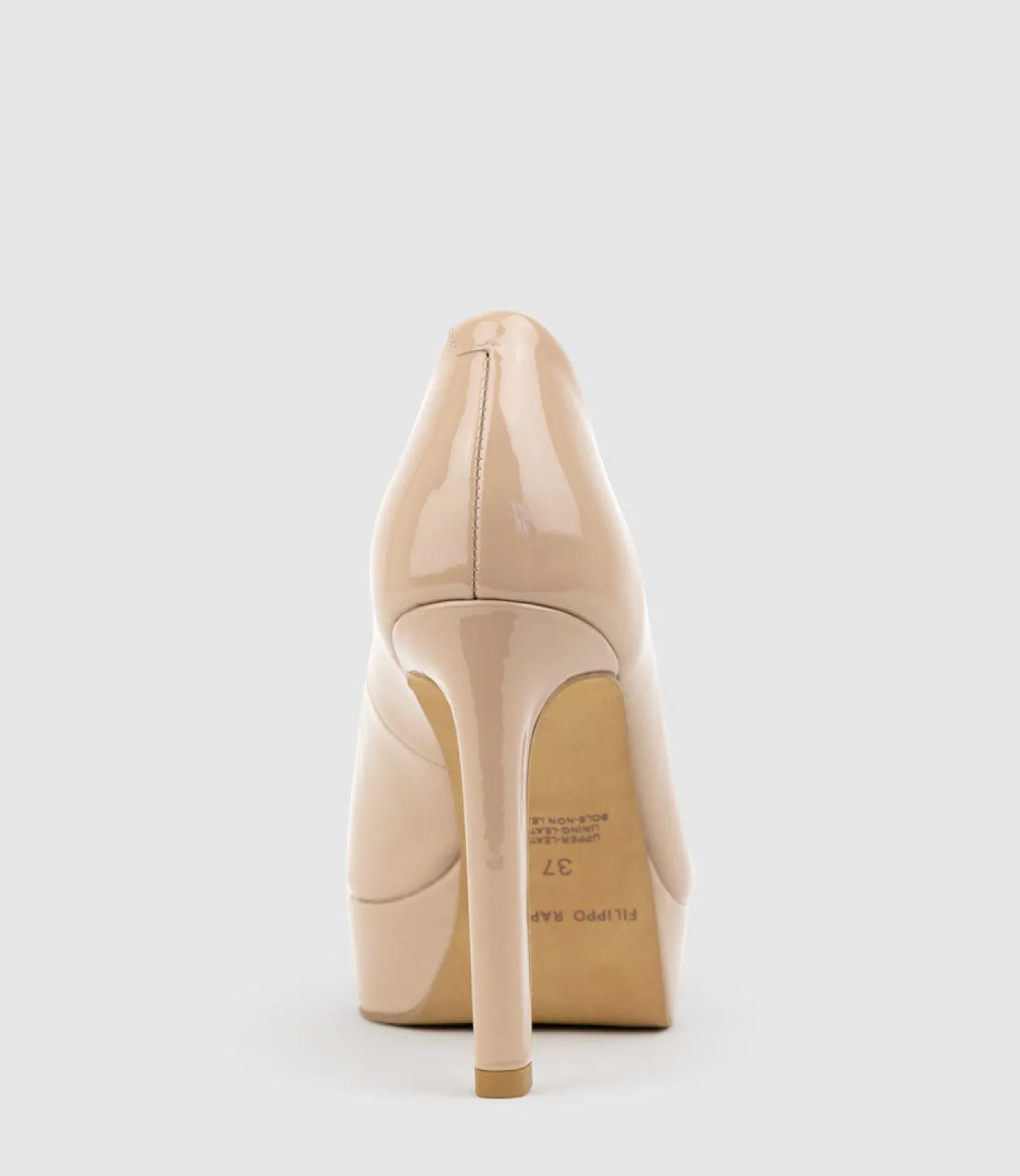 Cadie110 Open Toe Platform Pump In Nude Patent