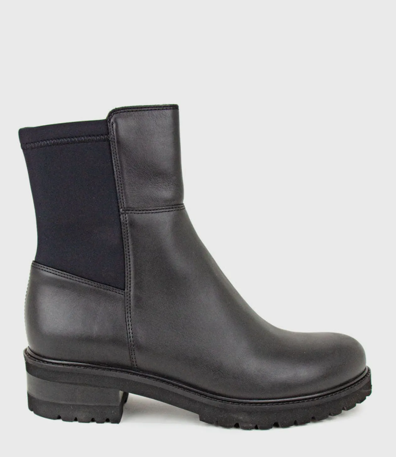 Calista Elastic Back Flat Ankle Boot In Black