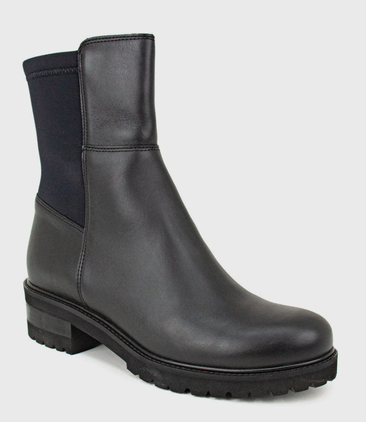 Calista Elastic Back Flat Ankle Boot In Black