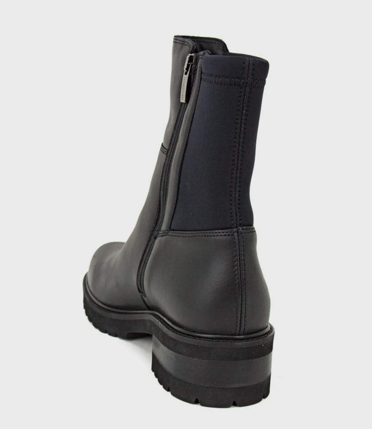 Calista Elastic Back Flat Ankle Boot In Black