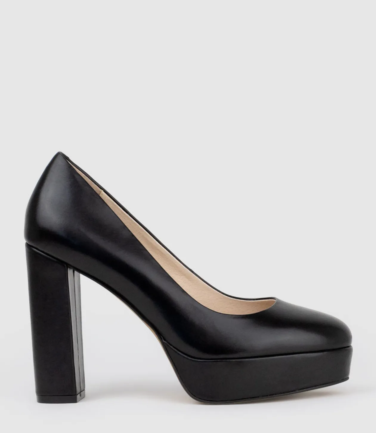 Chilli110 Platform Pump In Black Baby Calf