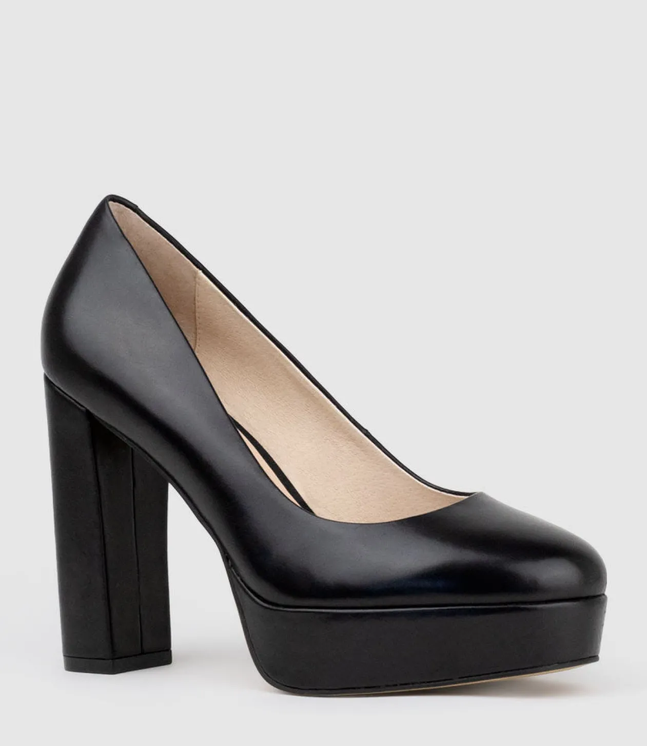 Chilli110 Platform Pump In Black Baby Calf