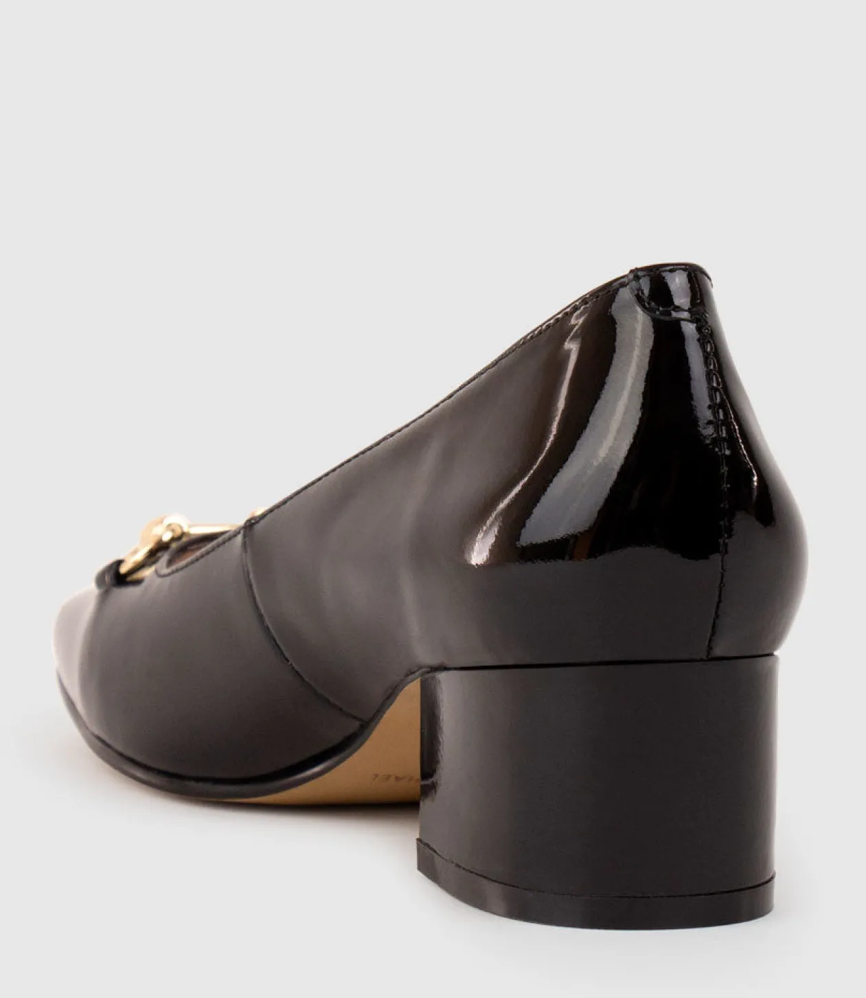 Christine45 Block Heel Pump With Hardware In Black Patent