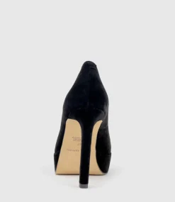 Ciara110 Platform Pump In Black Suede