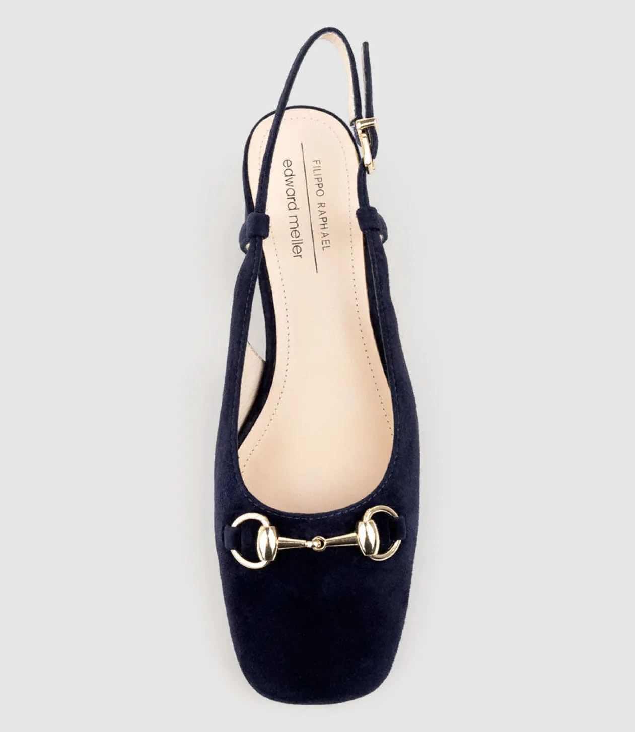 Clementine45 Closed Toe Sling With Hardware In Navy Suede