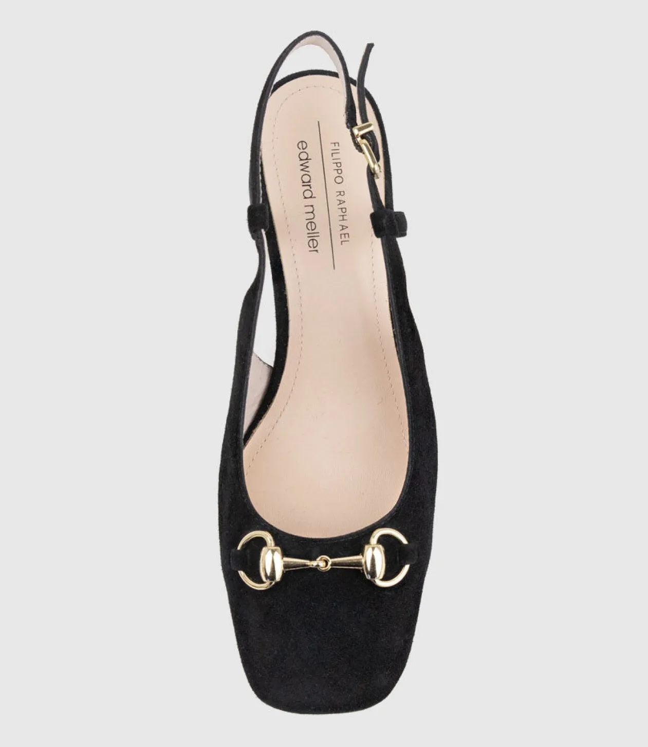 Clementine45 Closed Toe Sling With Hardware In Black Suede