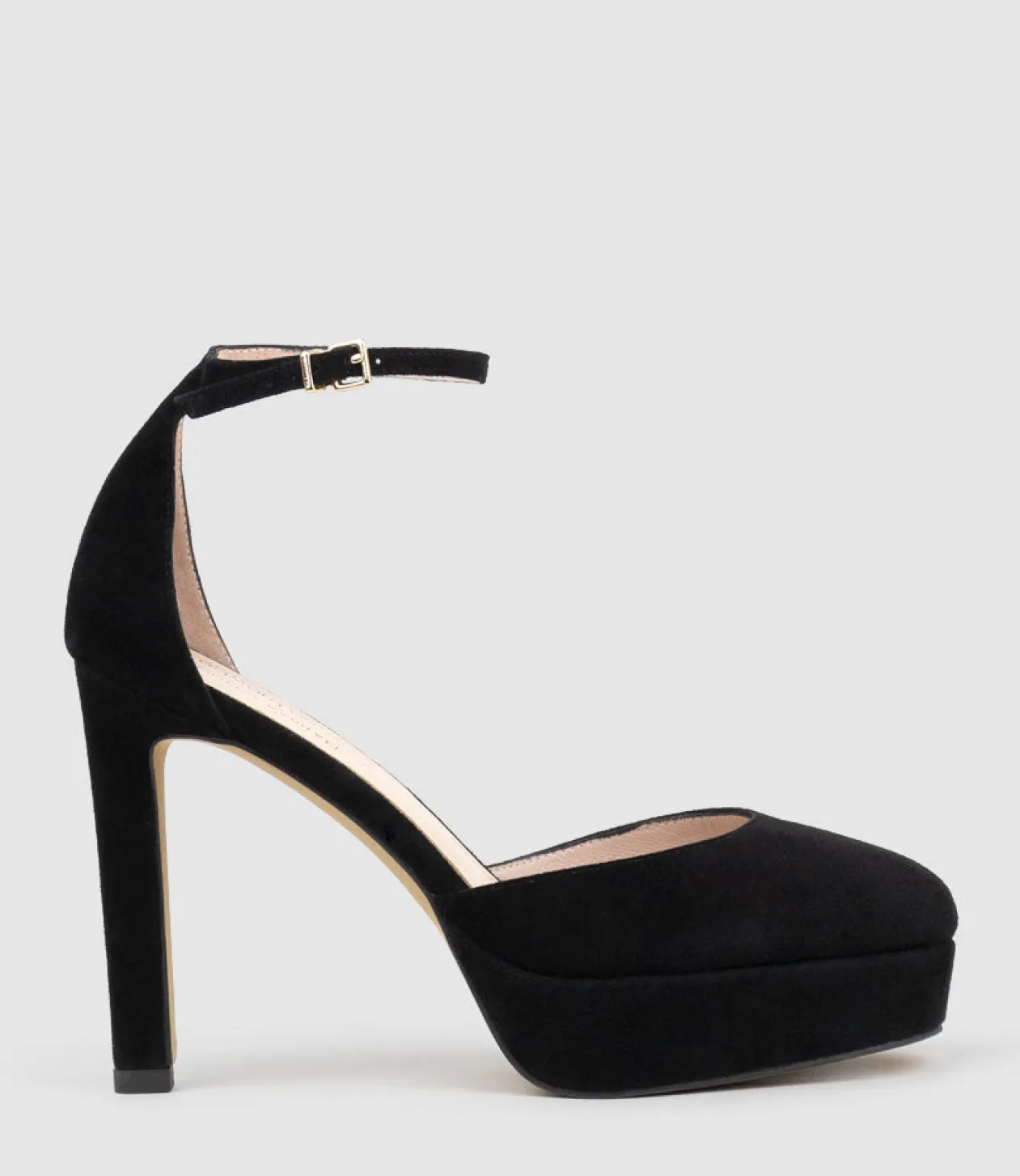 Cody110 Dorsay Platform Pump In Black Suede