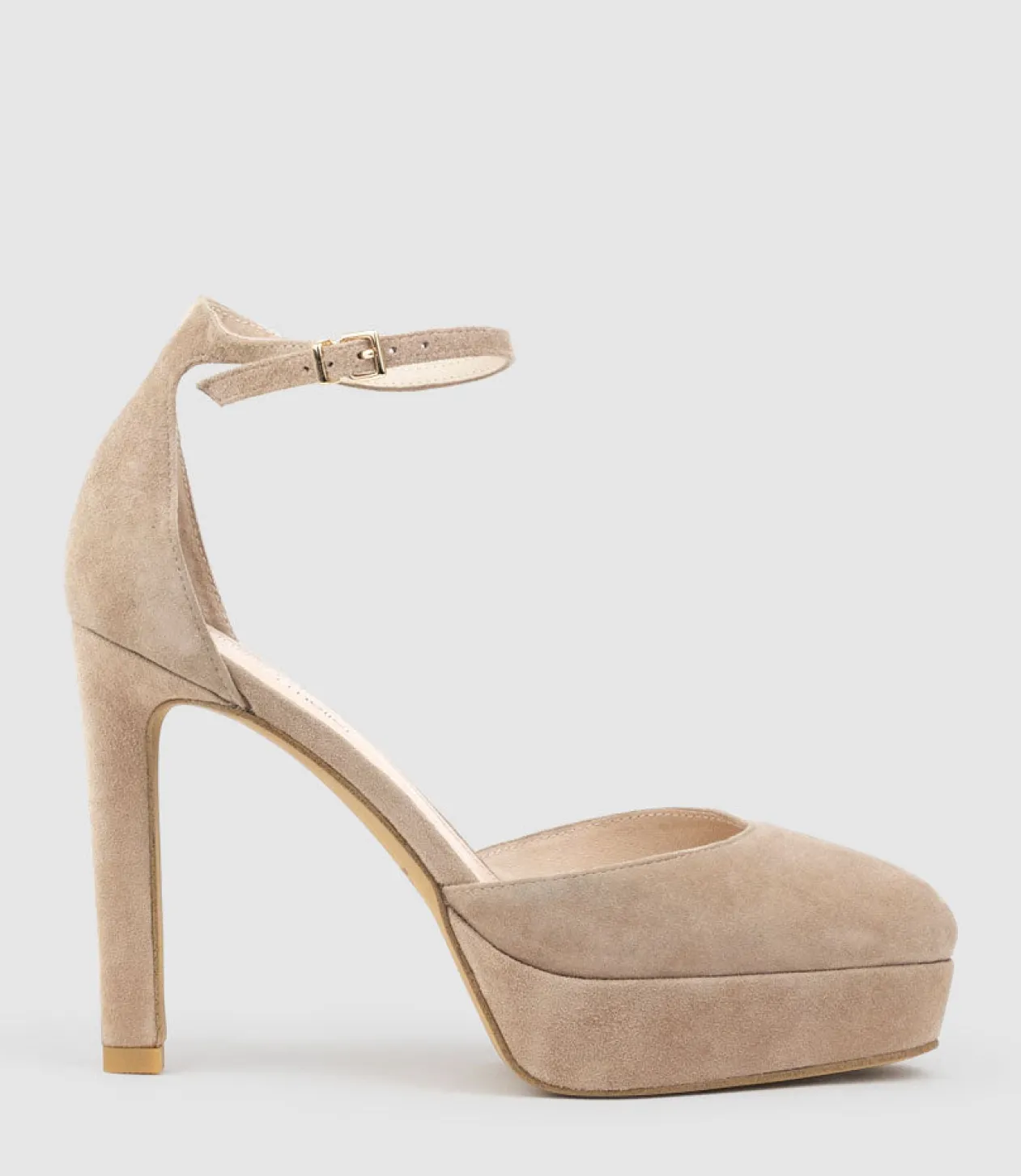 Cody110 Dorsay Platform Pump In Nude Suede