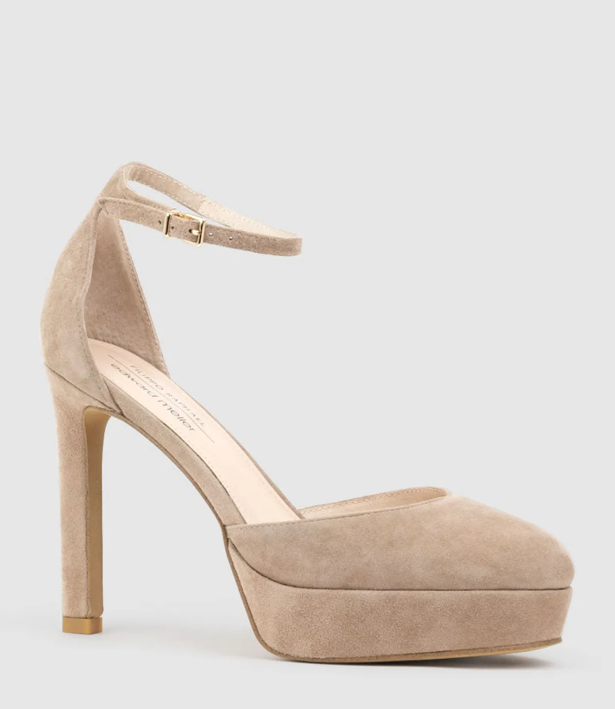 Cody110 Dorsay Platform Pump In Nude Suede