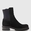 Colette Ankle Boot With Micro Stretch Back In Black Suede