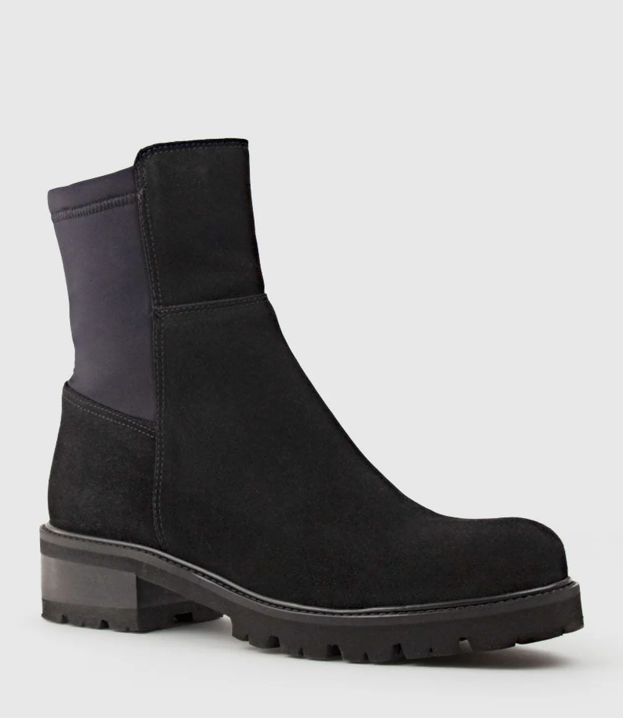 Colette Ankle Boot With Micro Stretch Back In Black Suede