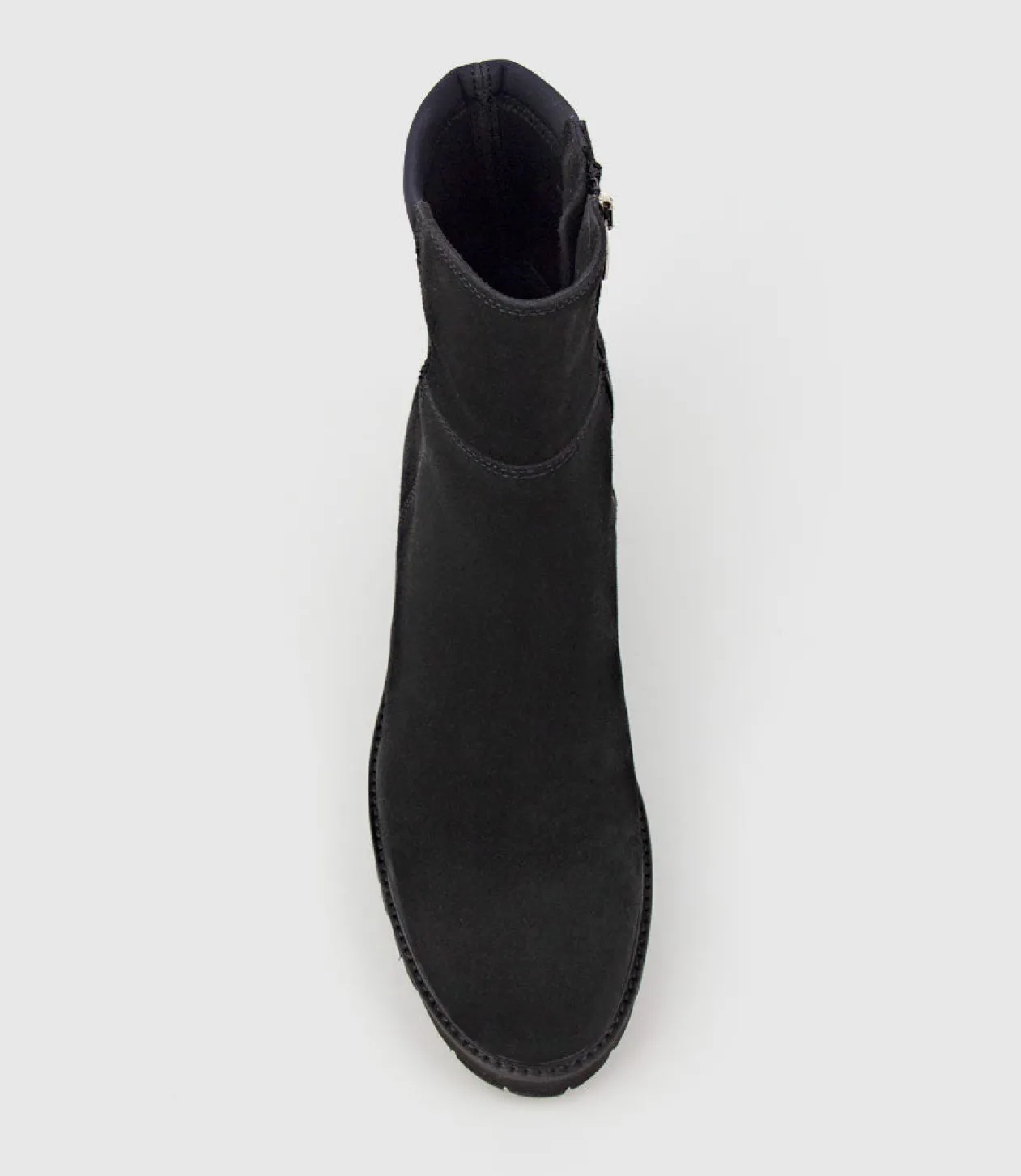 Colette Ankle Boot With Micro Stretch Back In Black Suede
