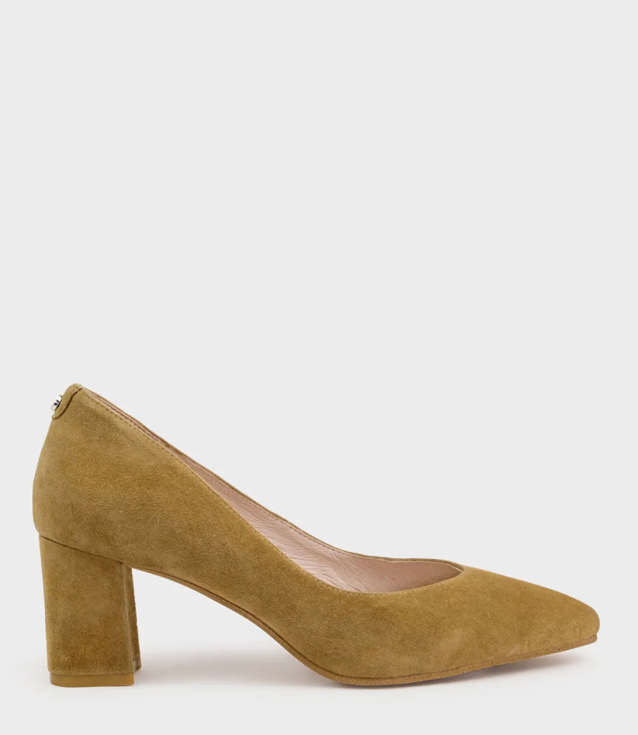 Cordelia60 Pointed Block Heel Pump In Camel Suede