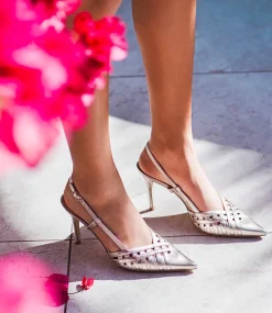 Dahlia100 Posted Slingback Pump In Rosegold