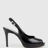 Dalina100 Slingback Platform Pump In Black Patent