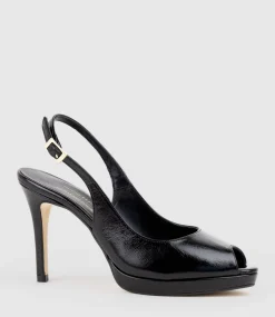 Dalina100 Slingback Platform Pump In Black Patent